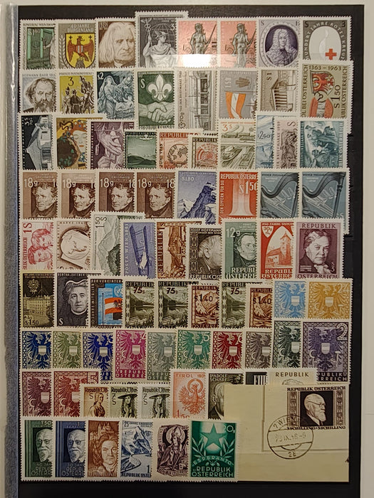Lot timbre Austria si Belgia majoritatea serii complete