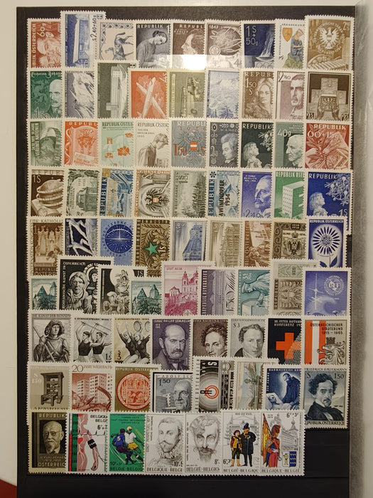 Lot timbre Austria si Belgia majoritatea serii complete