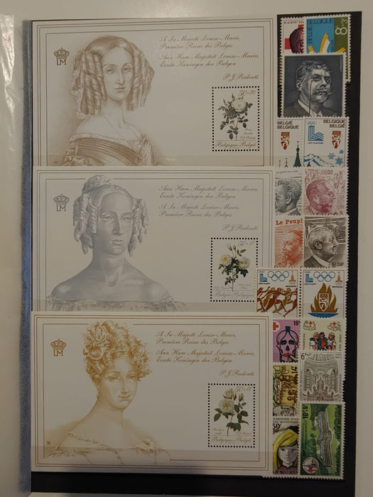 Lot timbre Austria si Belgia majoritatea serii complete