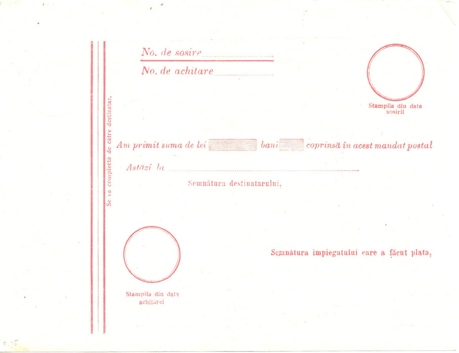 Romania 1928 Mandat Postal Mihai copil 3 LEI