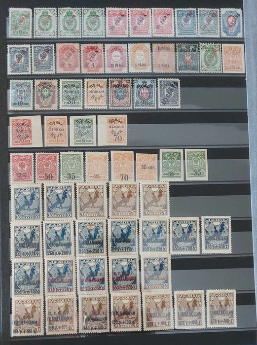 Rusia, colectie timbre nestampilate deparaiate, blocuri, cota mare de catalog (clasor inclus) Seria TOUVA stampilata si colita Rusia stampilata sunt bonus