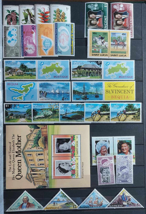 Clasor bine garnisit cu timbre straine, majoritatea colonii britanice, serii complete si cateva deparaiate. Cota buna de catalog.