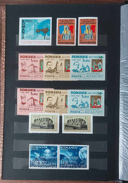 Clasor cu cele 54 emisiuni Romania Exil Spania 1954-1969 serii de baza si colite (complet) + bonusuri cateva blocuri si minicoli cu cota mare de catalog