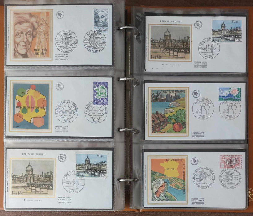 Franta Lot continand 374 FDC (179 in album, care este inclus), diferite tematici, pictura, personalitati, aniversari etc.