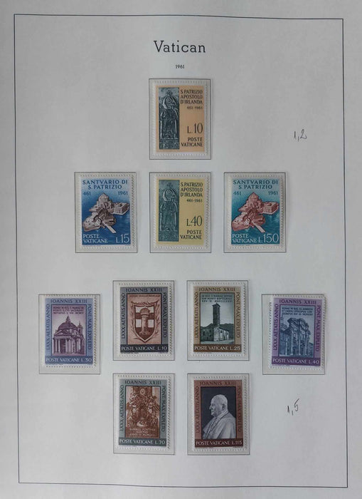 Album ilustrat LEUCHTTURM hingless posete transparente colectie VATICAN 1920-1969 (lipsa doar 2 serii) cota Michel in jur de 8.000 EUR, timbrele cheie semnate