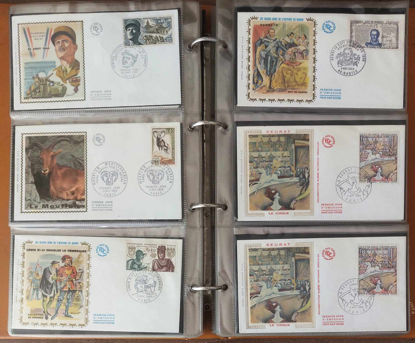 Franta Lot continand 374 FDC (179 in album, care este inclus), diferite tematici, pictura, personalitati, aniversari etc.