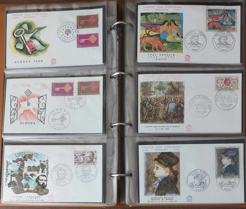 Franta Lot continand 374 FDC (179 in album, care este inclus), diferite tematici, pictura, personalitati, aniversari etc.