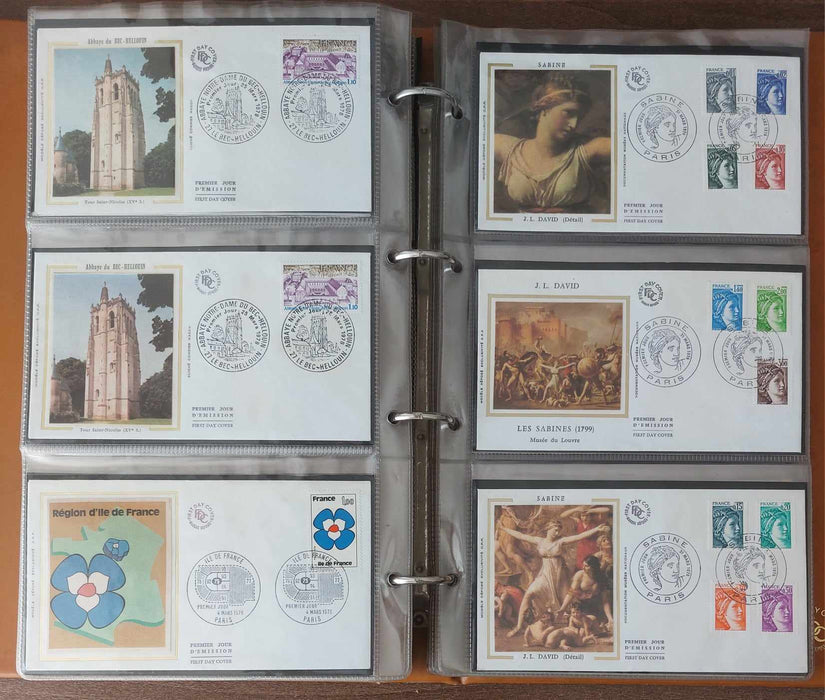 Franta Lot continand 374 FDC (179 in album, care este inclus), diferite tematici, pictura, personalitati, aniversari etc.