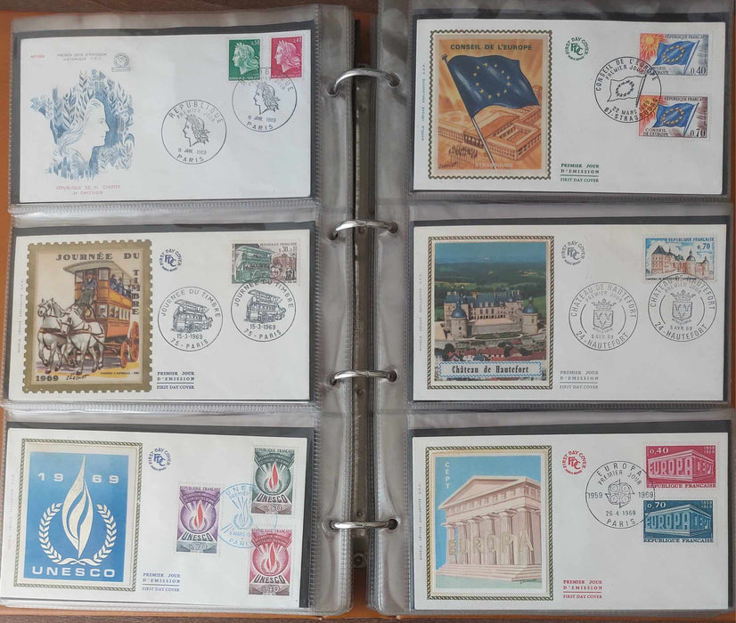 Franta Lot continand 374 FDC (179 in album, care este inclus), diferite tematici, pictura, personalitati, aniversari etc.