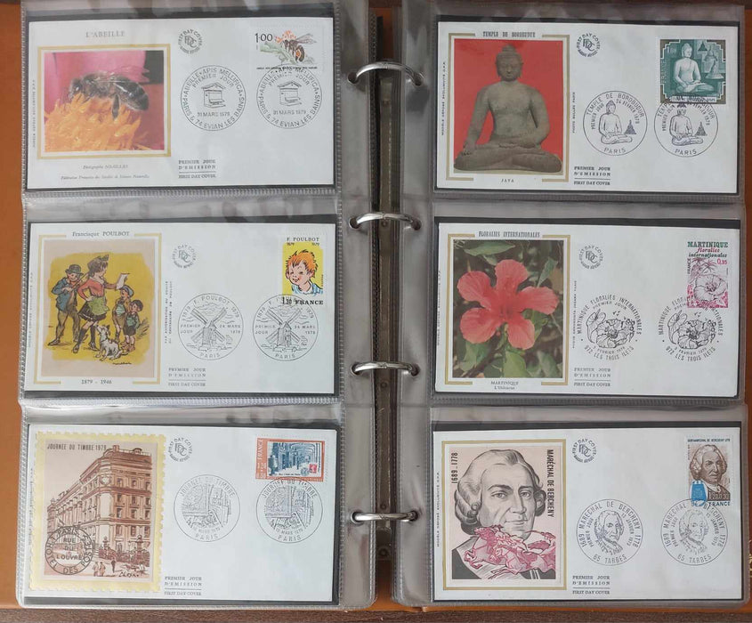 Franta Lot continand 374 FDC (179 in album, care este inclus), diferite tematici, pictura, personalitati, aniversari etc.