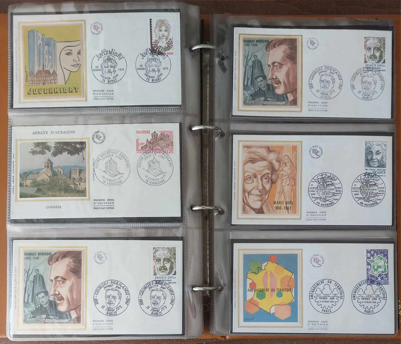 Franta Lot continand 374 FDC (179 in album, care este inclus), diferite tematici, pictura, personalitati, aniversari etc.