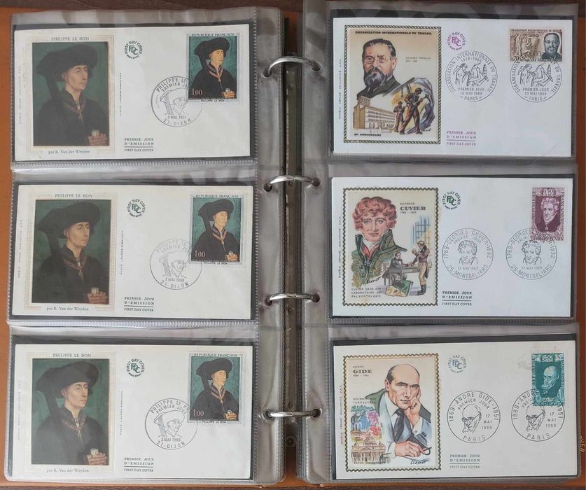 Franta Lot continand 374 FDC (179 in album, care este inclus), diferite tematici, pictura, personalitati, aniversari etc.