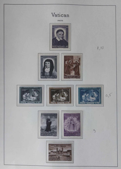 Album ilustrat LEUCHTTURM hingless posete transparente colectie VATICAN 1920-1969 (lipsa doar 2 serii) cota Michel in jur de 8.000 EUR, timbrele cheie semnate