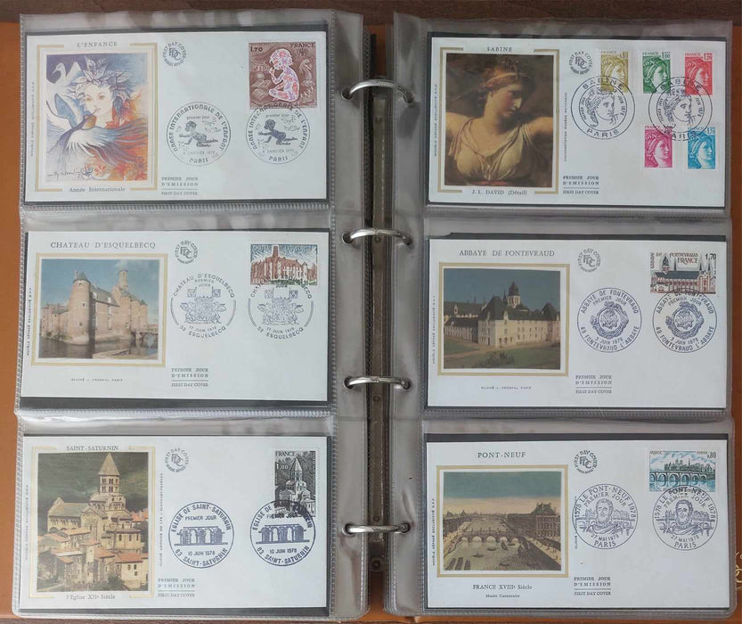 Franta Lot continand 374 FDC (179 in album, care este inclus), diferite tematici, pictura, personalitati, aniversari etc.