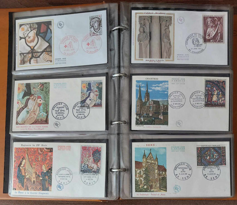 Franta Lot continand 374 FDC (179 in album, care este inclus), diferite tematici, pictura, personalitati, aniversari etc.