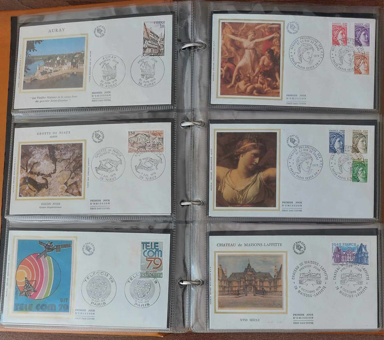 Franta Lot continand 374 FDC (179 in album, care este inclus), diferite tematici, pictura, personalitati, aniversari etc.