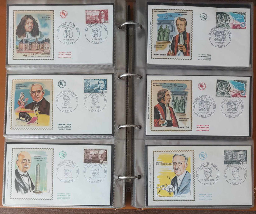 Franta Lot continand 374 FDC (179 in album, care este inclus), diferite tematici, pictura, personalitati, aniversari etc.