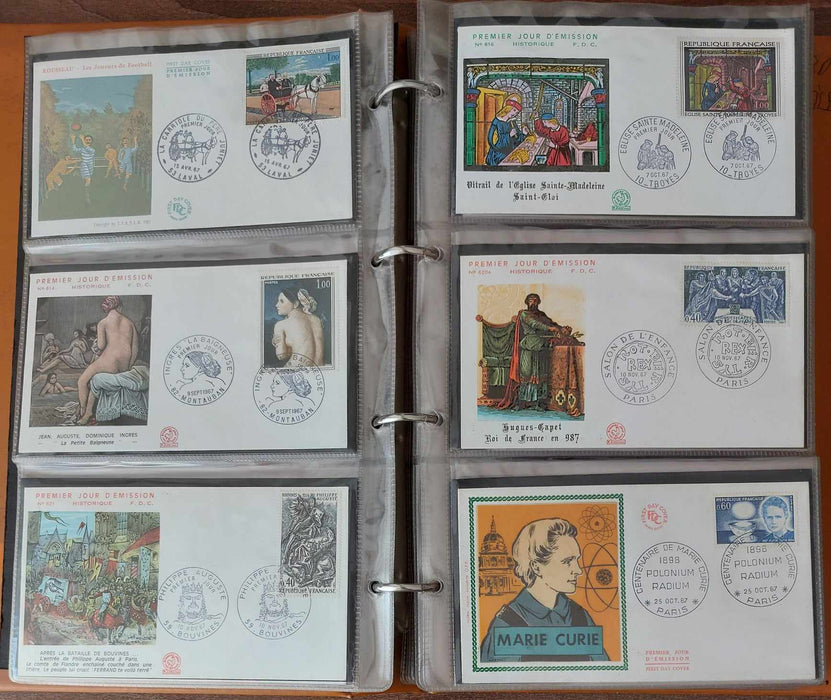 Franta Lot continand 374 FDC (179 in album, care este inclus), diferite tematici, pictura, personalitati, aniversari etc.