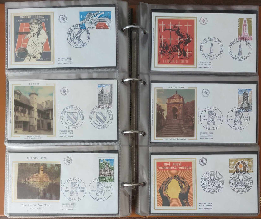 Franta Lot continand 374 FDC (179 in album, care este inclus), diferite tematici, pictura, personalitati, aniversari etc.