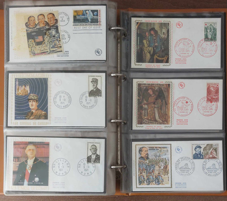 Franta Lot continand 374 FDC (179 in album, care este inclus), diferite tematici, pictura, personalitati, aniversari etc.