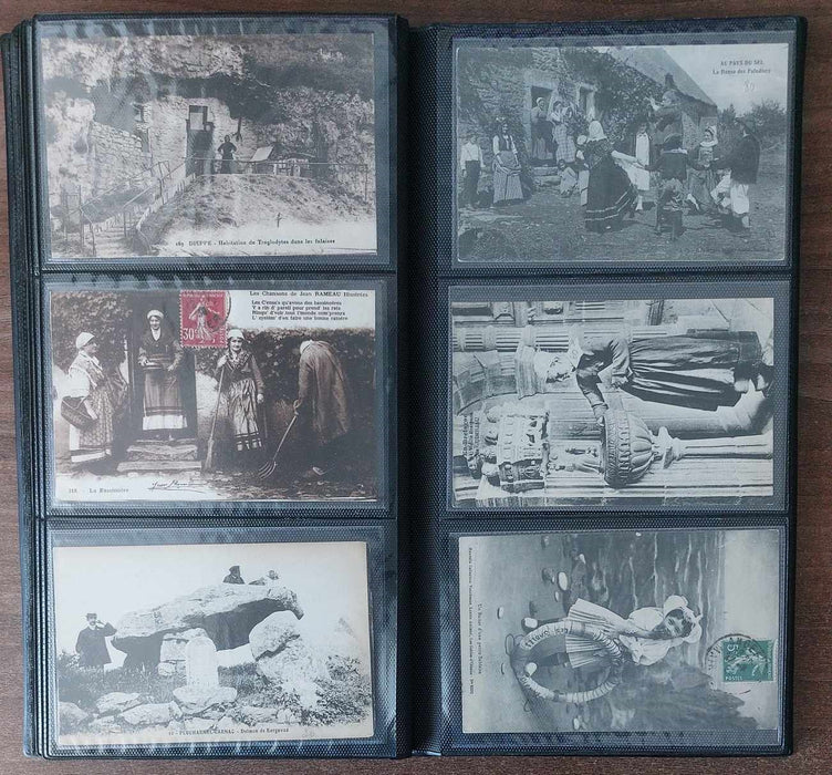 Album (inclus) cu 96 carti postale tematica Port popular din regiunile Frantei