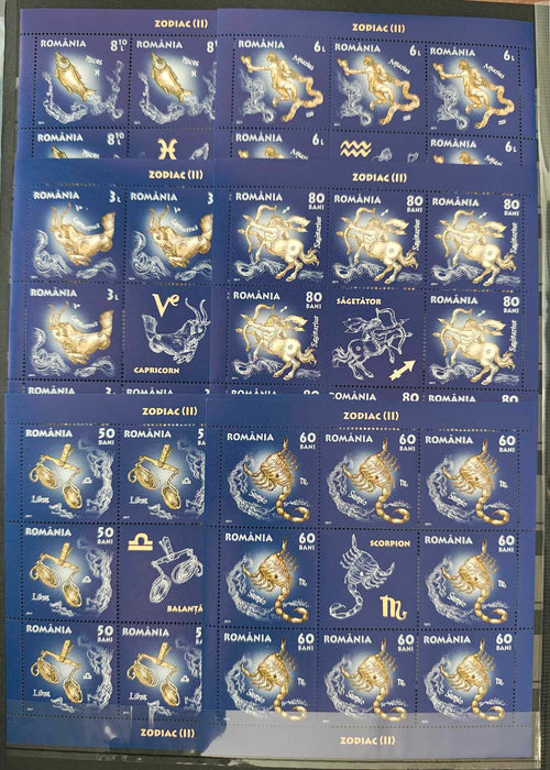 Romania 2011 Zodiac II minicoala de 8 timbre + 1 vigneta (LP 197,60lei)