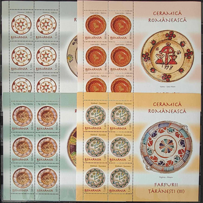 Romania 2007 Ceramica romaneasca - Farfurii taranesti III bloc de 6 timbre (LP 36,90lei)