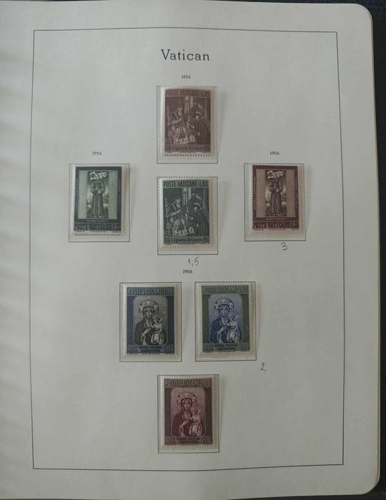 Album ilustrat LEUCHTTURM hingless posete transparente colectie VATICAN 1920-1969 aproximativ 80 serii complete