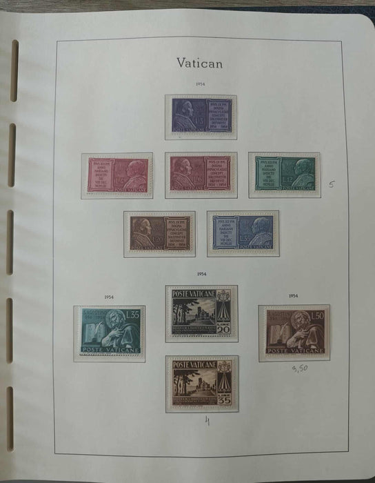 Album ilustrat LEUCHTTURM hingless posete transparente colectie VATICAN 1920-1969 aproximativ 80 serii complete