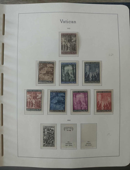 Album ilustrat LEUCHTTURM hingless posete transparente colectie VATICAN 1920-1969 aproximativ 80 serii complete