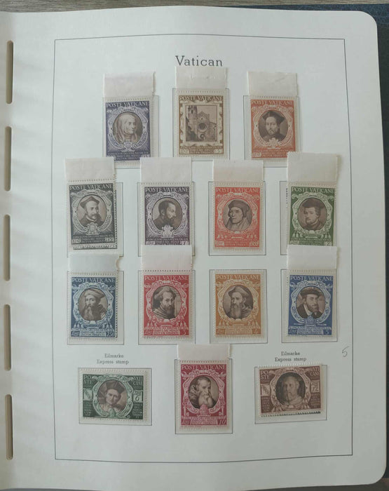 Album ilustrat LEUCHTTURM hingless posete transparente colectie VATICAN 1920-1969 aproximativ 80 serii complete
