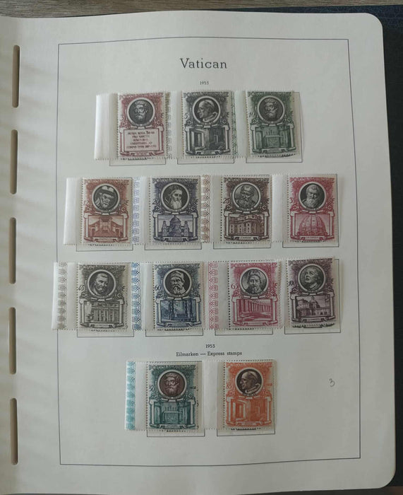 Album ilustrat LEUCHTTURM hingless posete transparente colectie VATICAN 1920-1969 aproximativ 80 serii complete