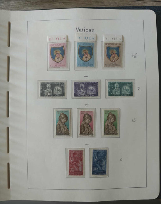 Album ilustrat LEUCHTTURM hingless posete transparente colectie VATICAN 1920-1969 aproximativ 80 serii complete
