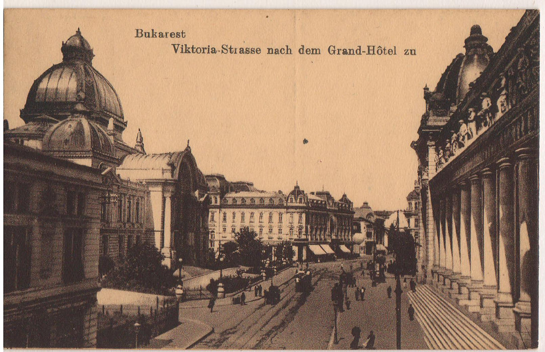 Romania 1919 Carte postala Bucuresti Bulevardul Victoriei Grand Hotel