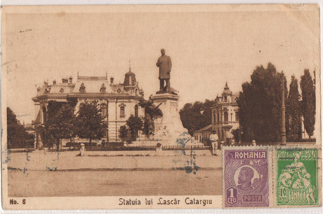 Romania 1923 Carte postala Bucuresti Statuia lui Lascar Catargiu