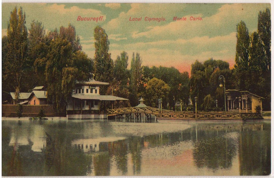 Romania 1908 Carte postala Bucuresti Lacul Cismigiu Monte-Carlo