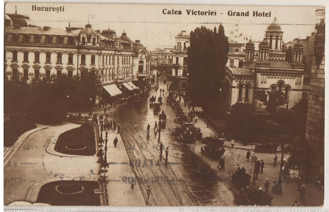 Romania 1929 Carte postala Bucuresti Calea Victoriei Grand Hotel
