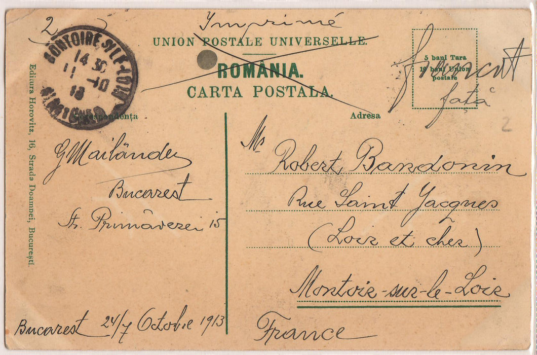 Romania 1918 Carte postala Bucuresti Cheiul Dambovitei