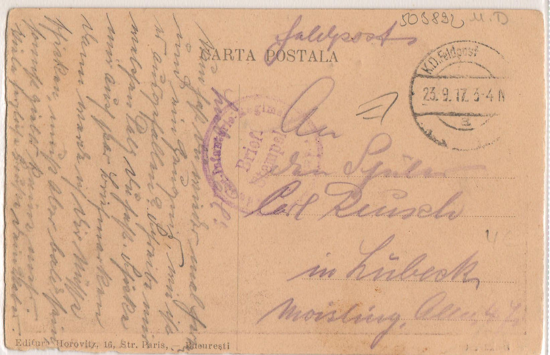 Romania 1917 Carte postala Bucuresti Athene Palace