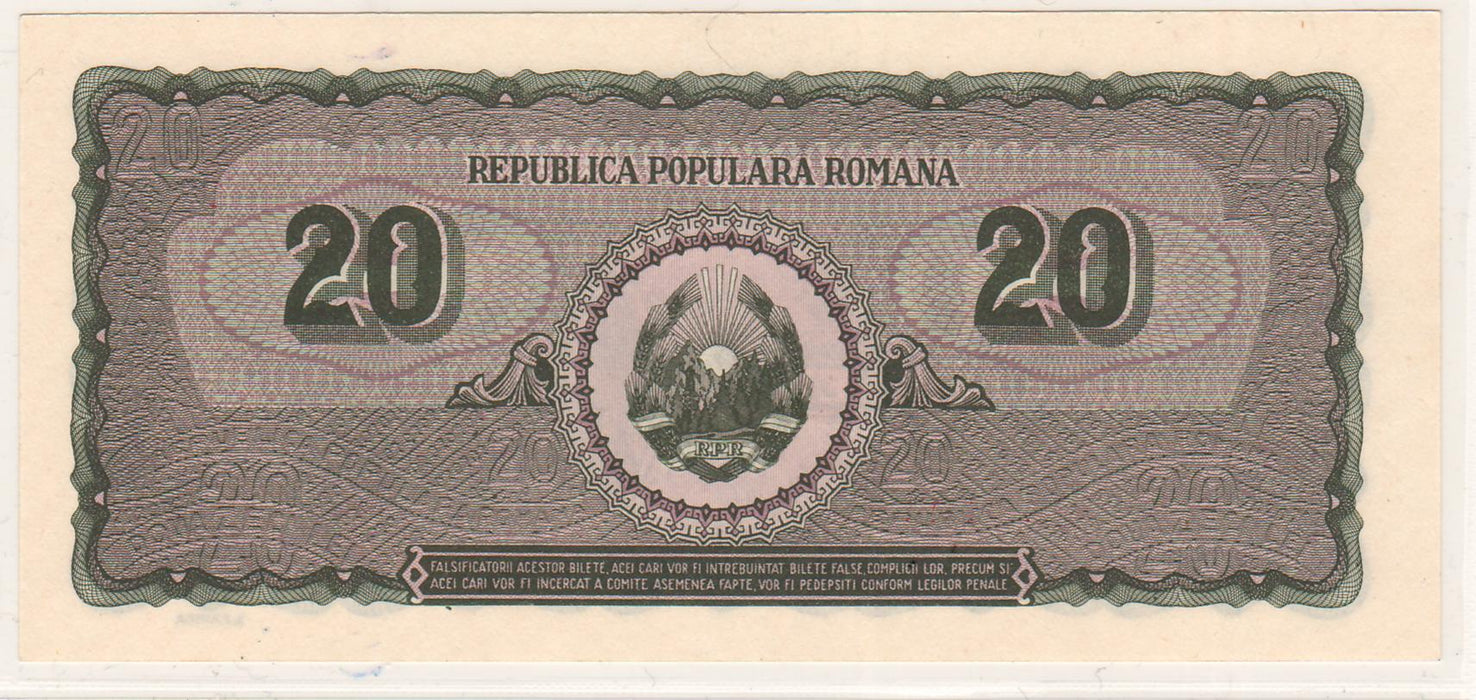 Romania Bancnota 20 LEI 1950 3 serii consecutive