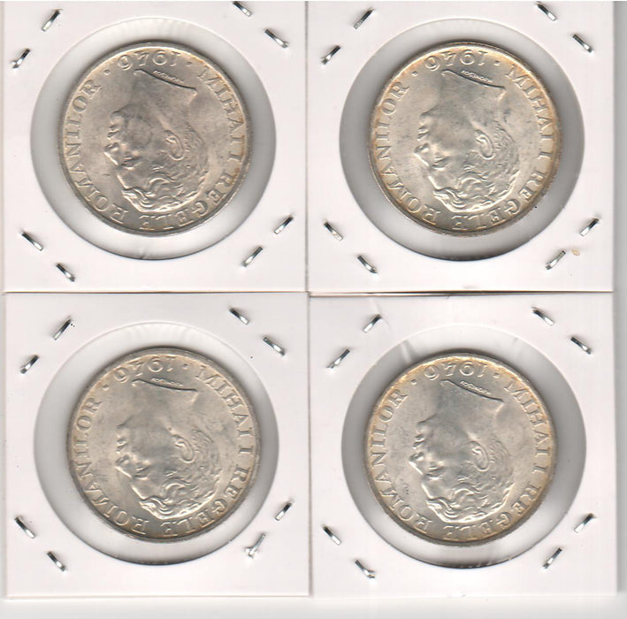 Romania 1946 Moneda 25.000 lei Mihai I, lot 4 buc., argint 12g 0,700 (8,4g argint pur), diametru 32mm