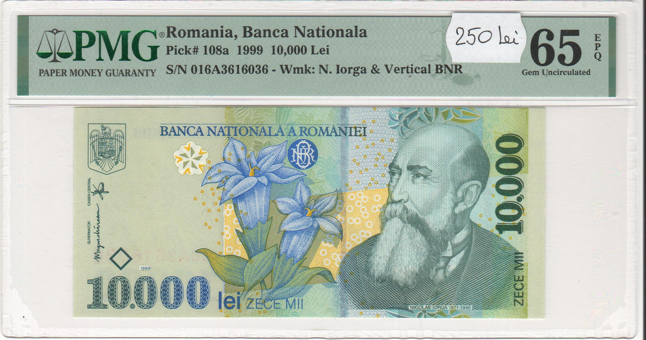 Romania Bancnota 10.000 LEI 1999 gradata