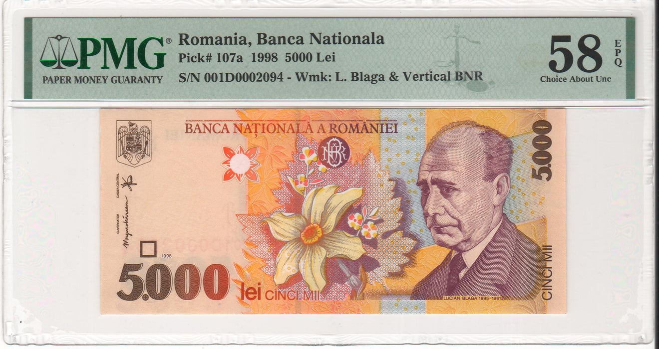 Romania Bancnota 5.000 LEI 1998 gradata