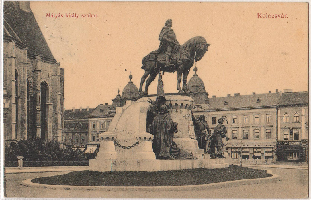 Romania 1907 Carte postala Cluj Statuia Matei Corvin