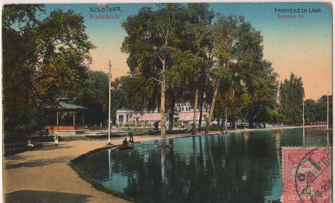 Romania 1911 Carte postala Cluj Parc Promenada de langa lac