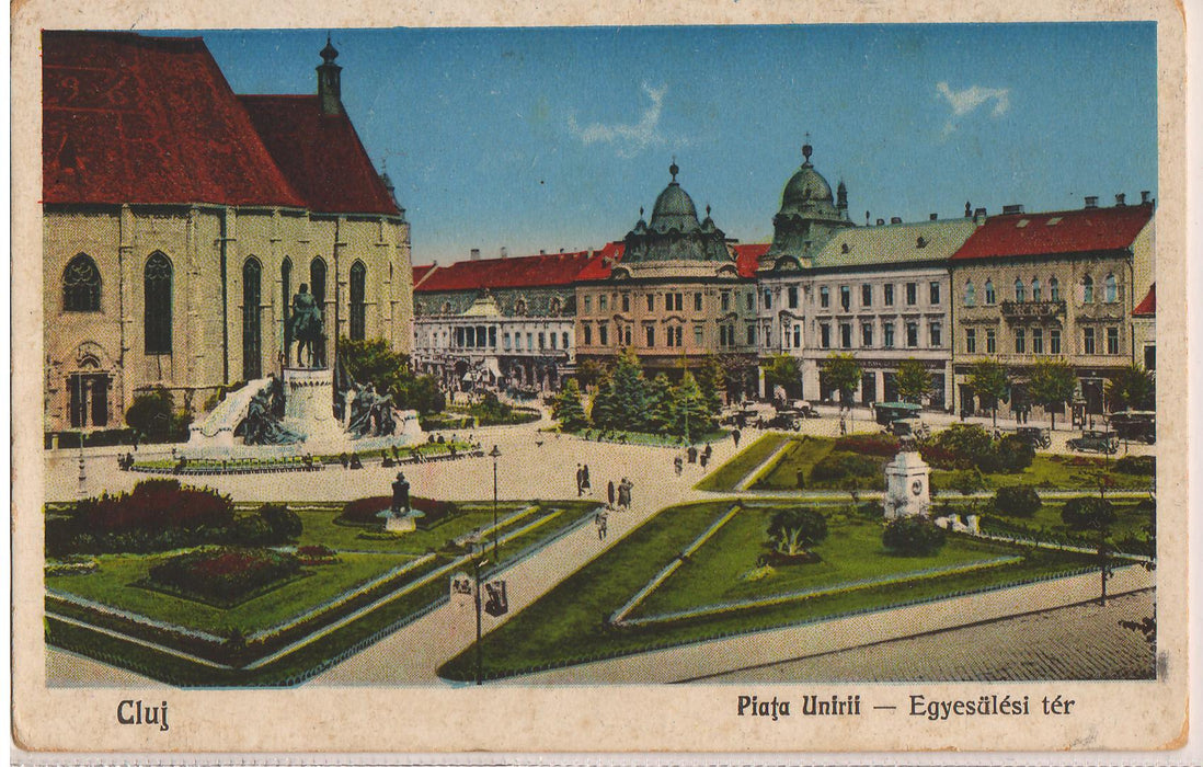 Romania 1930 Carte postala Cluj Piata Unirii