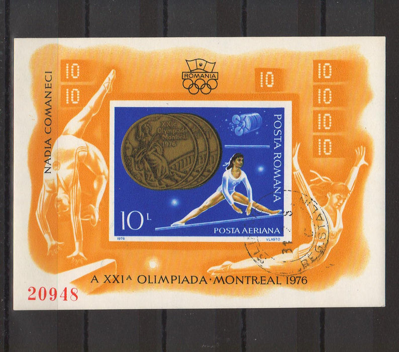 Romania 1976 Medalii olimpice JO de vara Montreal colita nedantelata stampilata
