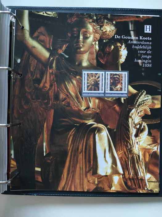 Album/Enciclopedie tematica ARTA, PICTURA, PERSONALITATI, MARINA, NAVIGATIE, VAPOARE, ISTORIE contine 78 pagini ilustrate, cu timbre in posete de plastic. SUPERB!! Albumul are coperti si caseta din piele.