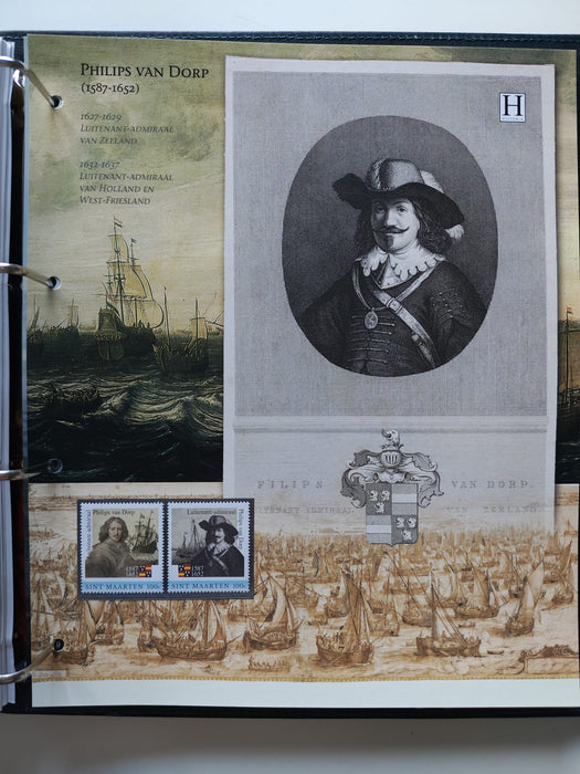 Album/Enciclopedie tematica ARTA, PICTURA, PERSONALITATI, MARINA, NAVIGATIE, VAPOARE, ISTORIE contine 78 pagini ilustrate, cu timbre in posete de plastic. SUPERB!! Albumul are coperti si caseta din piele.