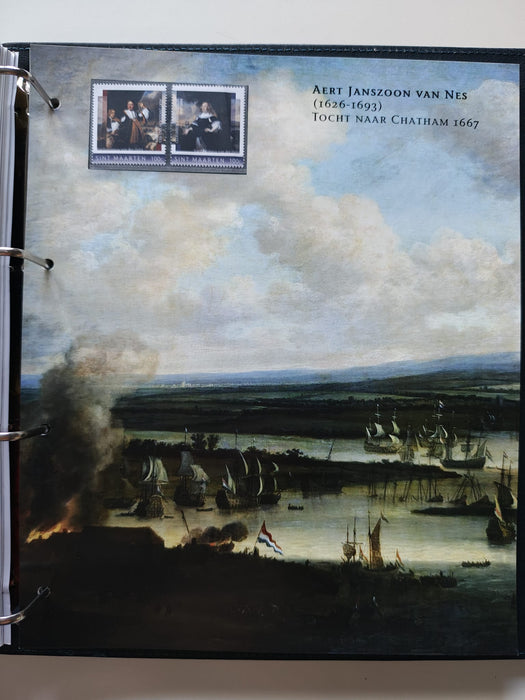 Album/Enciclopedie tematica ARTA, PICTURA, PERSONALITATI, MARINA, NAVIGATIE, VAPOARE, ISTORIE contine 78 pagini ilustrate, cu timbre in posete de plastic. SUPERB!! Albumul are coperti si caseta din piele.